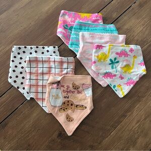 Le Bebe Favorite Bandana Bibs Colorful Dinosaur and Cookie Bandana Bib Set